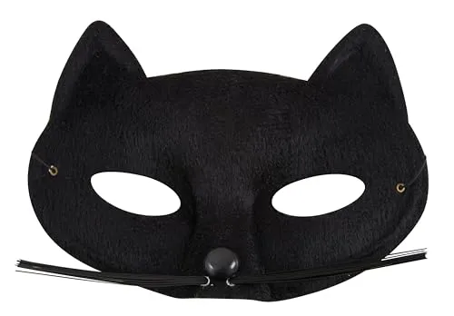 P'tit Clown 17003 Maschera Gatto Nero Adulto Tessuto