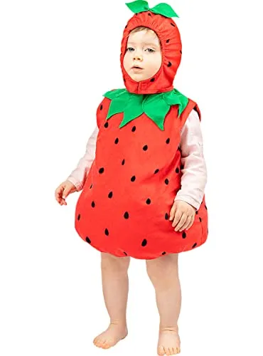 Funidelia Fragola costume neonato 12/24 mesi rosso