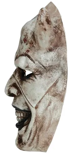 Guirca maschera demone adulto bianco grigio viso intero