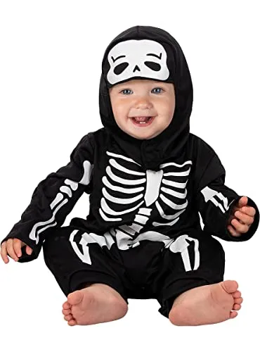 Funidelia Costume da Scheletro Bebè 0-6 Mesi Nero