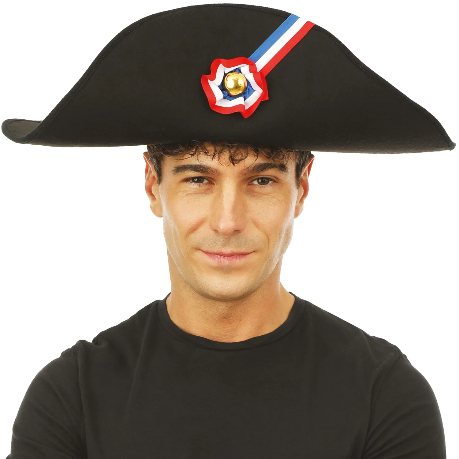 P'tit Clown tricorno Napoleone adulto nero in finta lana