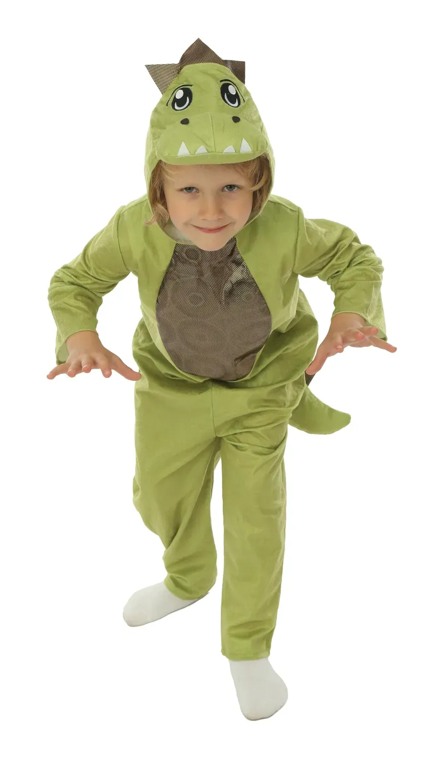 P'tit Clown costume dinosauro verde 7-9 anni tuta