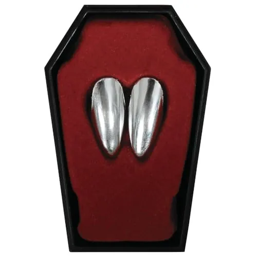 Fiestas Guirca Denti Vampiro Argento denti finti adulto Halloween