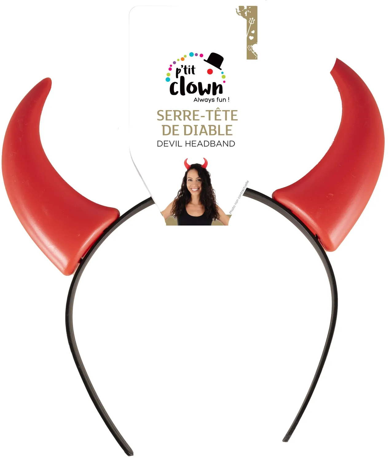 P'tit Clown 51306 Cerchietto Corna Diavolo Rosso