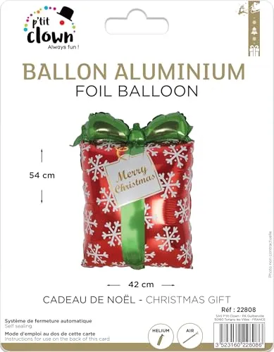 P'tit Clown Re22808 palloncino alluminio regalo Natale 54 cm