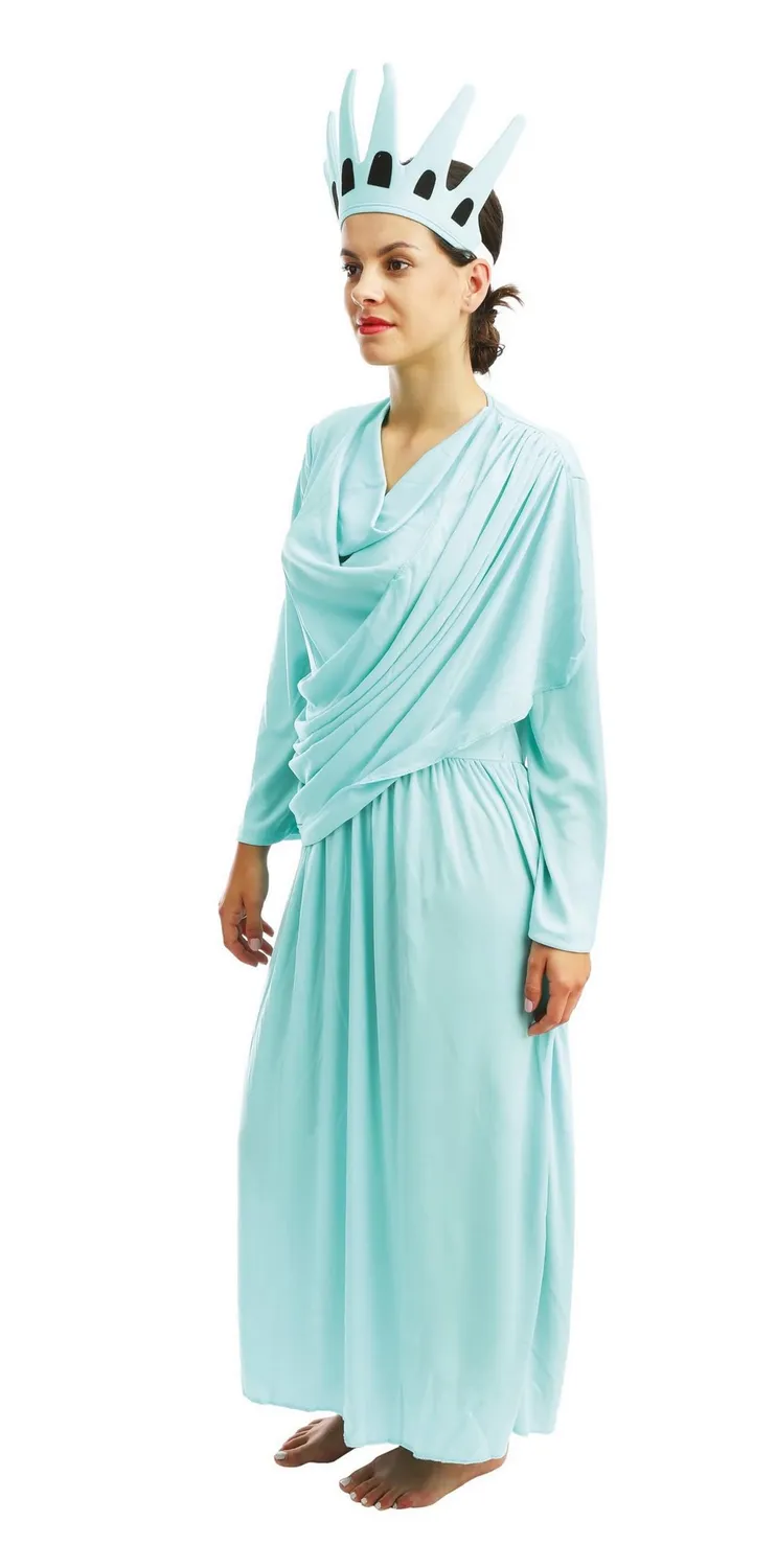 P'tit Clown Statua Libertà Costume Donna L-XL Corona