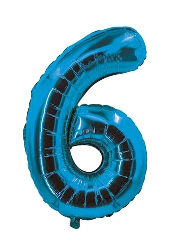 P'tit Clown re80506 palloncino numero 6 blu 85 cm