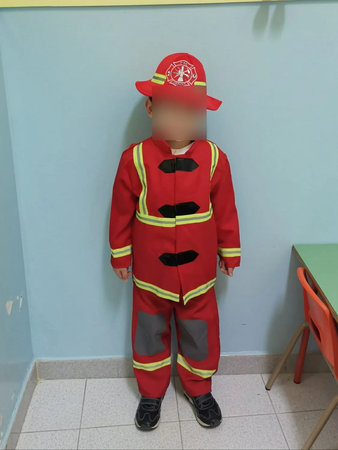 Guirca Costume Pompiere Rosso 5-6 Anni 3 Pezzi