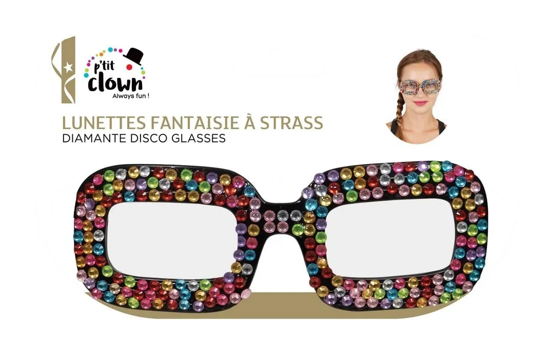 P'tit Clown re21083 Occhiali Fantasia con Strass Multicolore