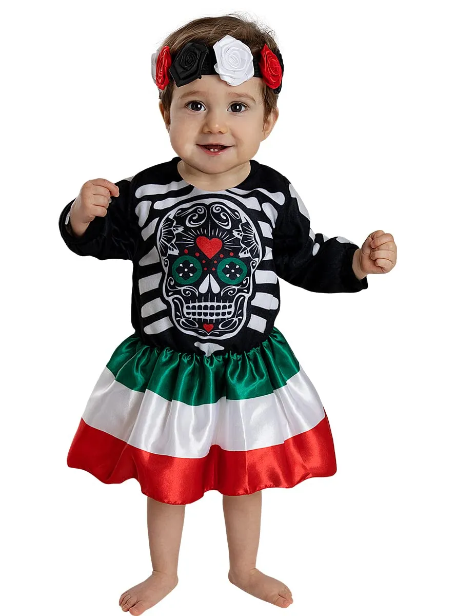 Funidelia Costume Catrina bebè 0-6 mesi nero teschio