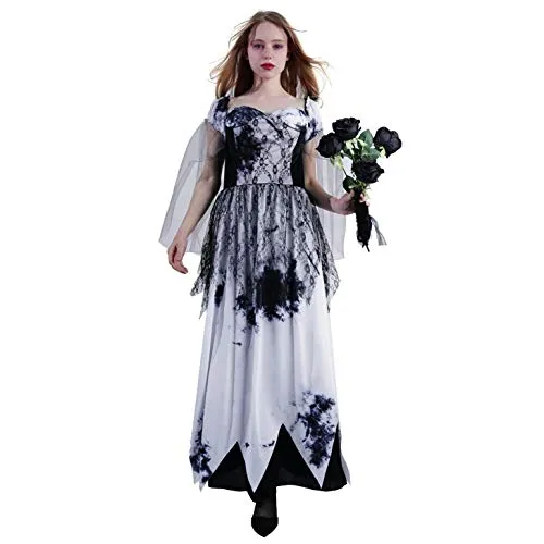 SEA HARE Sposa Fantasma costume donna taglia unica nero