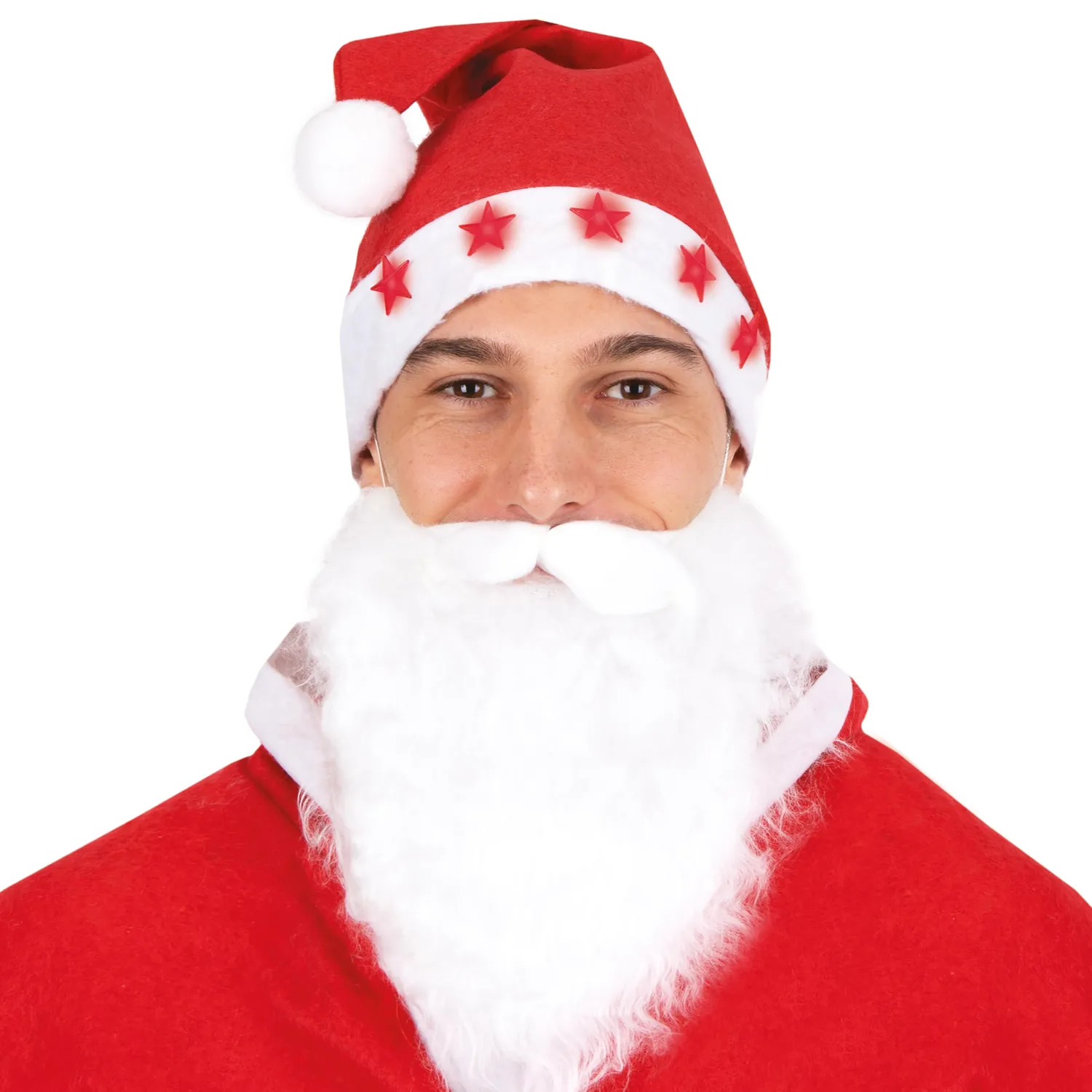 P'tit Clown cappello Mamma Natale rosso stelle luminose