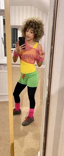 Smiffys Let’s Get Physical Girl costume anni 80 multicolore