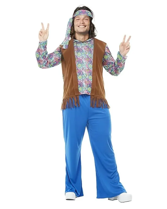 Funidelia Costume Hippie Anni 60 Uomo Multicolore Taglia L