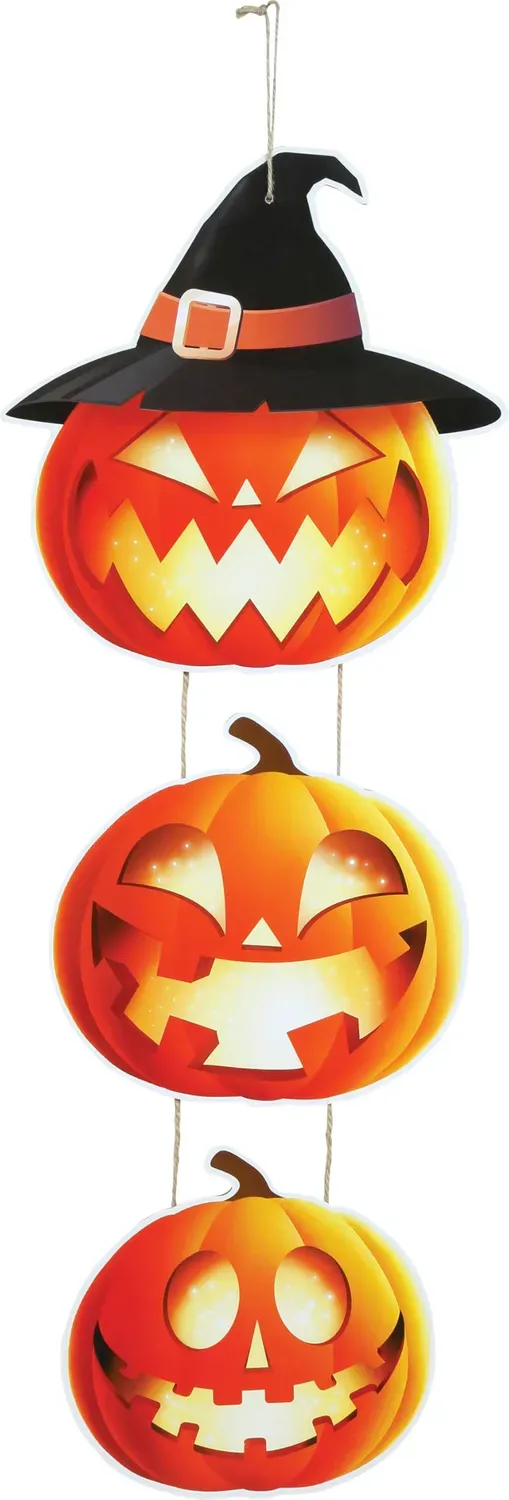 Fiestas Guirca 3 Zucche Strega insegna Halloween 64 cm arancione