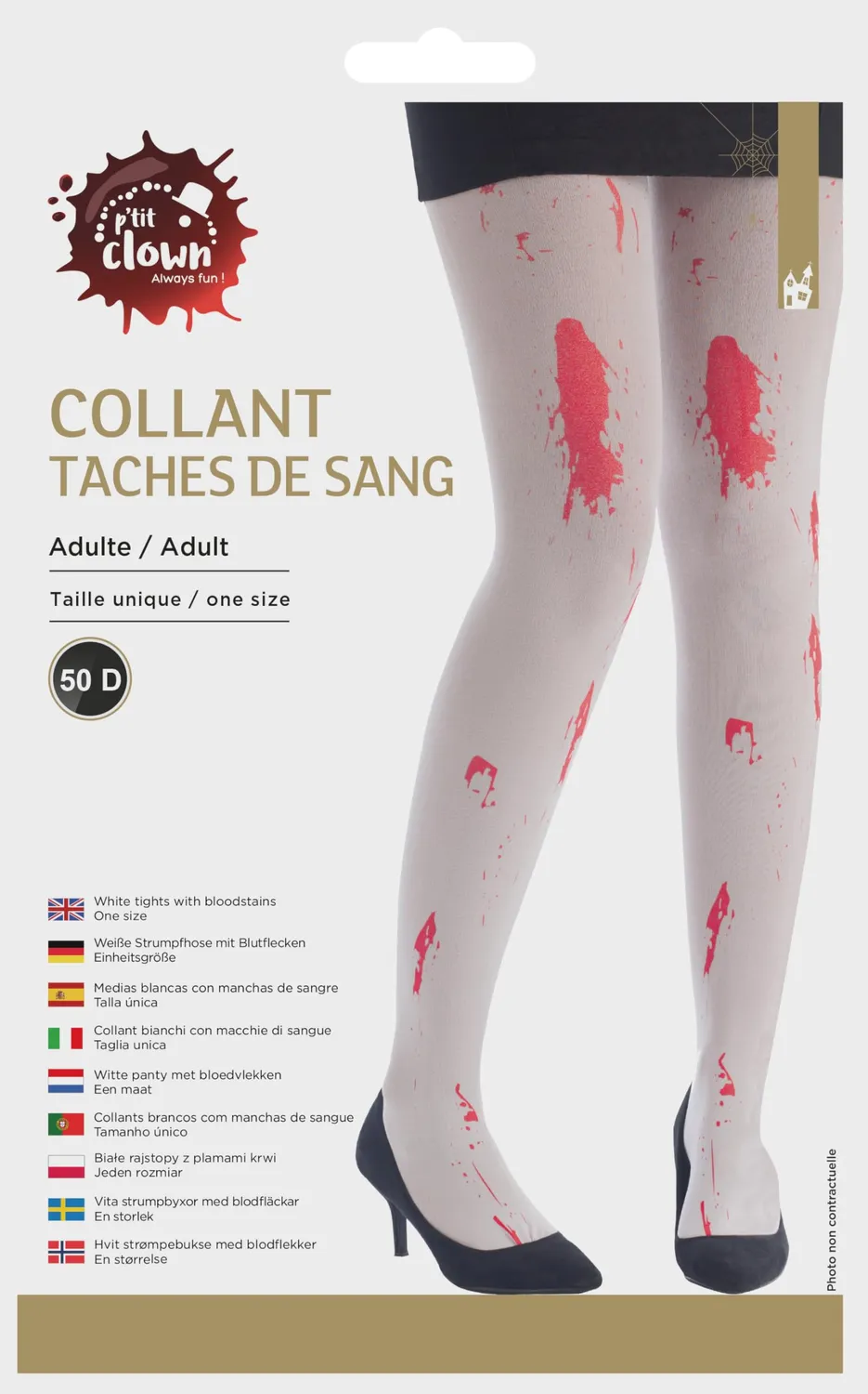 P'tit Clown Collant Bianchi Insanguinati Donna Halloween