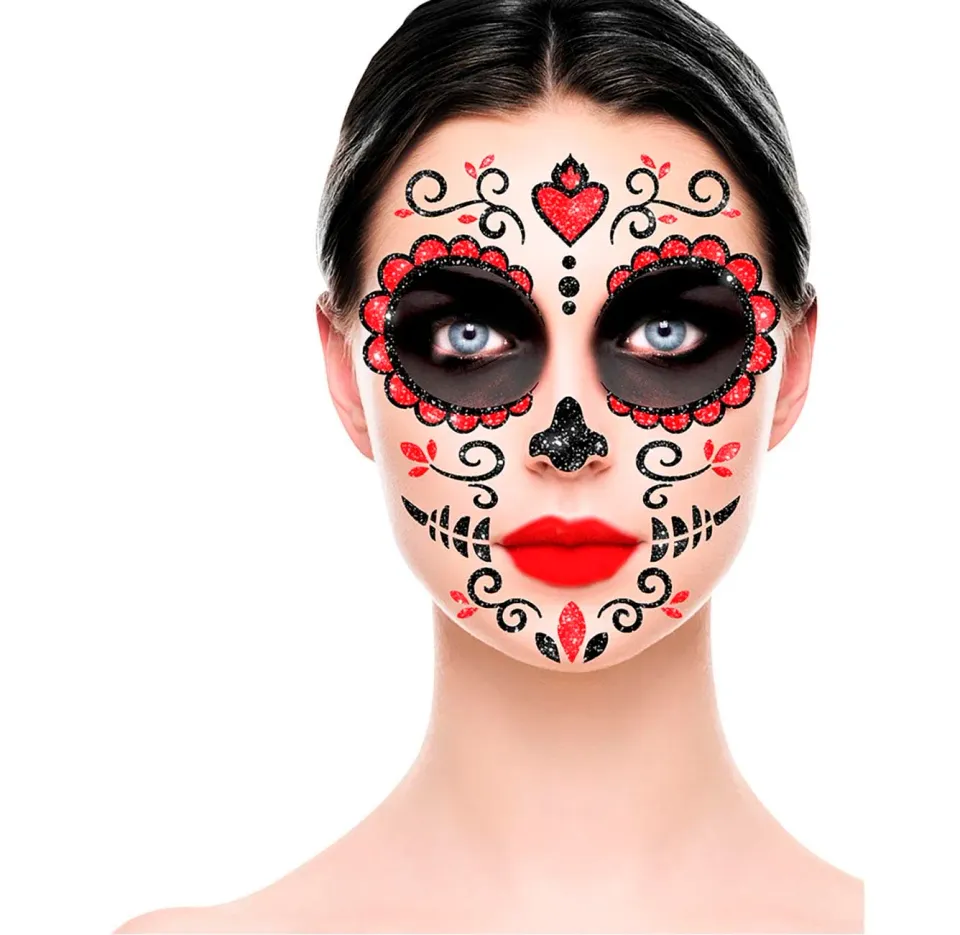 Guirca Catrina adesivi viso glitter 20x20 cm