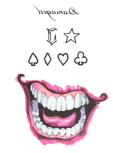 Funidelia Joker Suicide Squad tatuaggi multicolore