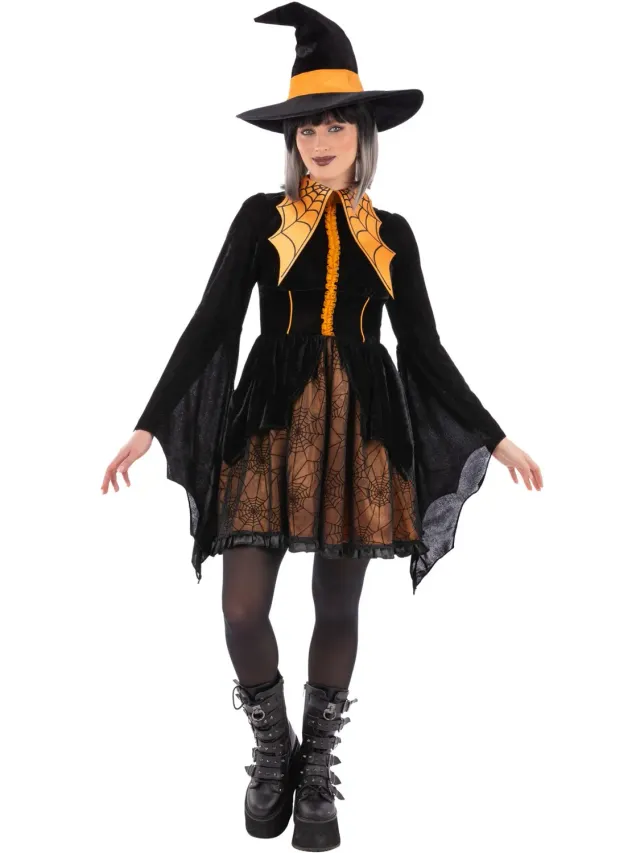 Smiffys Spider Witch costume strega arancione taglia M ragno