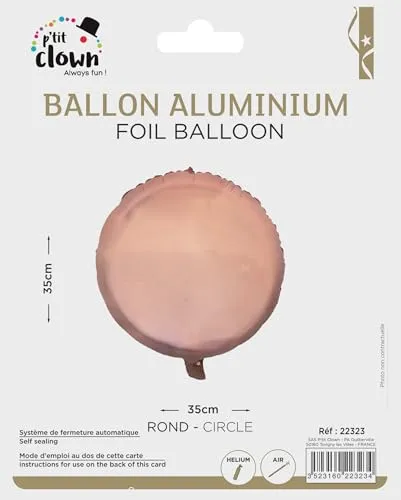P'tit Clown palloncino rotondo oro rosa alluminio
