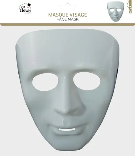 P'tit Clown RE14252 maschera rigida adulto bianca