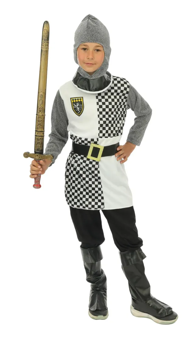P'tit Clown Costume cavaliere bambino 10-12 anni grigio medievale