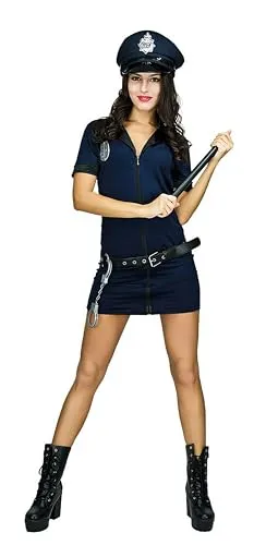 P'tit Clown costume poliziotta donna adulto L-XL blu
