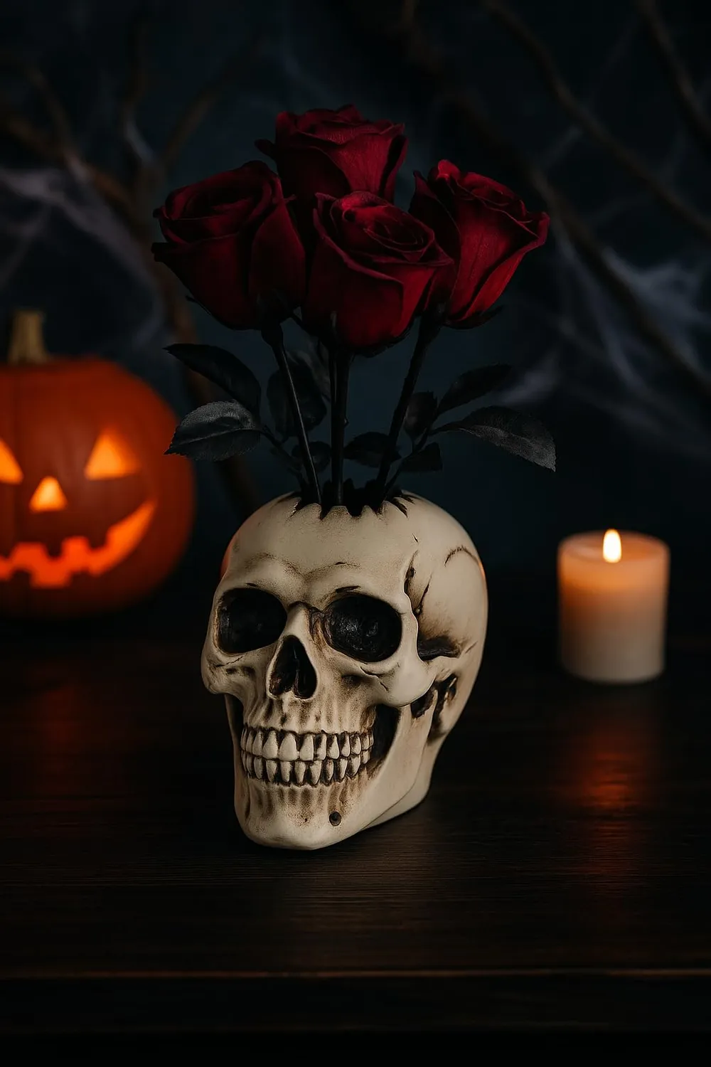 P'tit Clown 12940 vaso teschio decorazione Halloween 36 cm