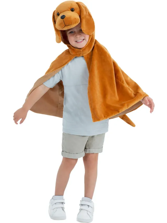 Smiffys Mantello Cucciolo Bambino 4-7 Anni Marrone