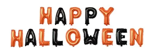 P'tit Clown Happy Halloween Pallone Alluminio Arancione Nero