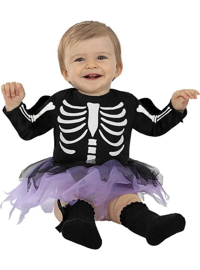 Funidelia scheletro bebè costume 0-6 mesi nero horror
