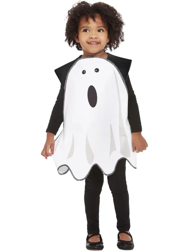 Smiffys Toddler Ghost Tabard costume fantasma bimbi 1-2 anni