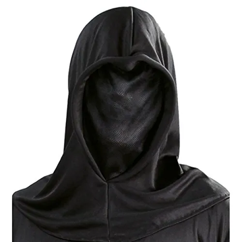 Guirca Cappuccio Nero in Tessuto Accessorio Carnevale