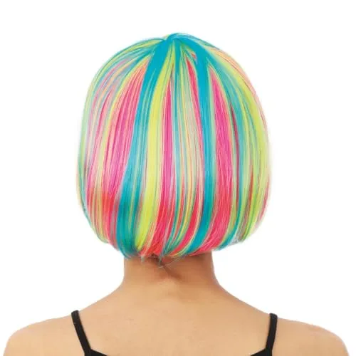 P'tit Clown Cabaret parrucca caschetto multicolore fluo