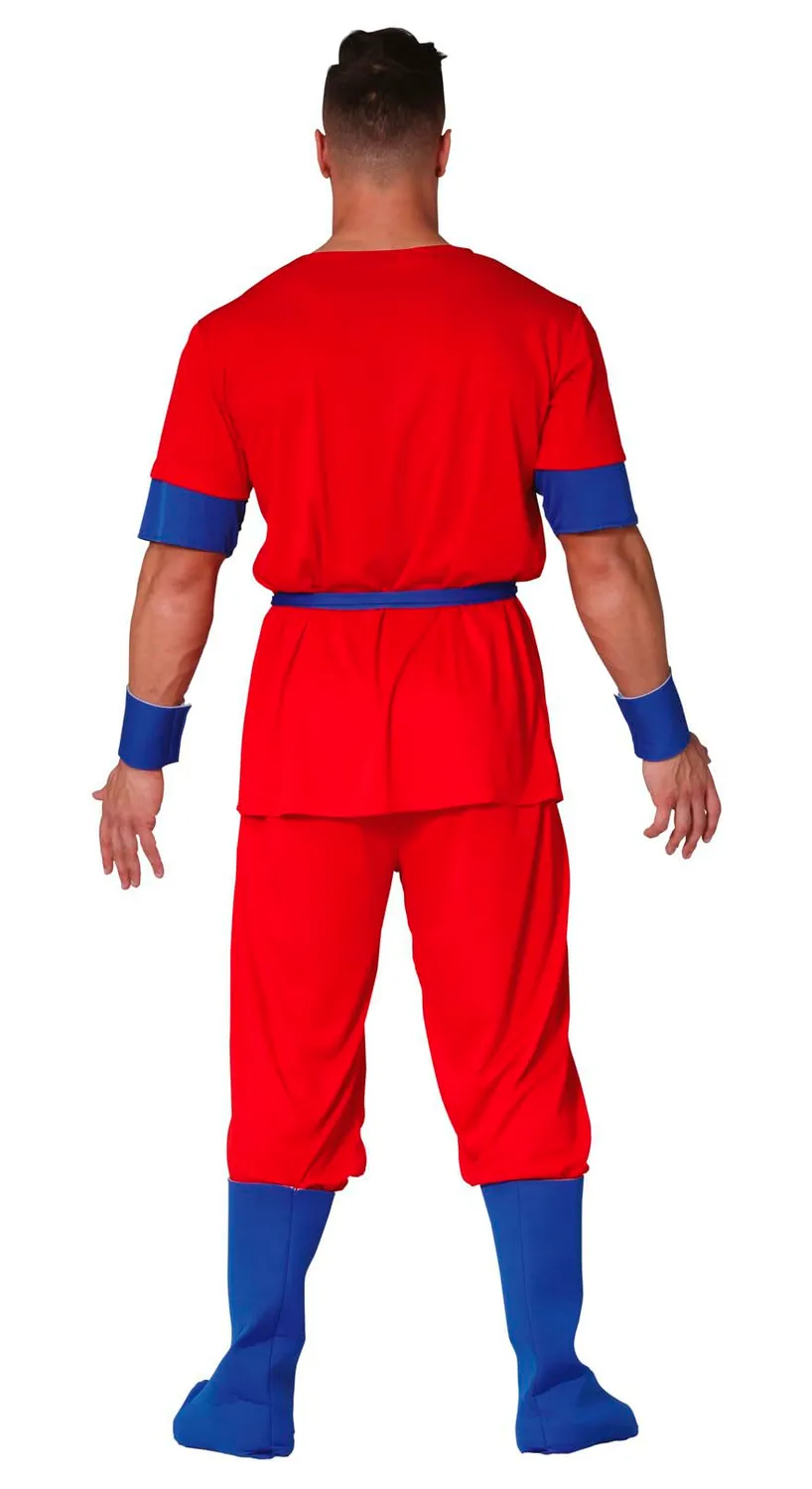 Guirca Costume Combattente Rosso Blu 14-16 Anni Carnevale