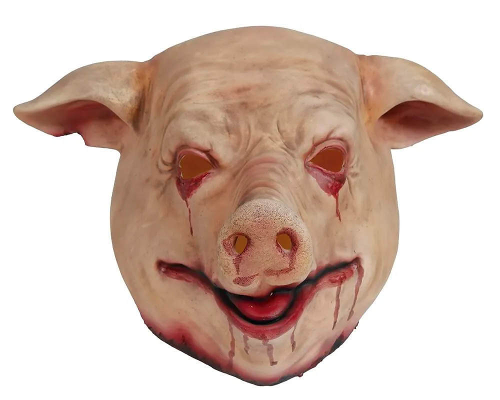Fiestas Guirca Maschera Maiale Horror lattice beige adulti
