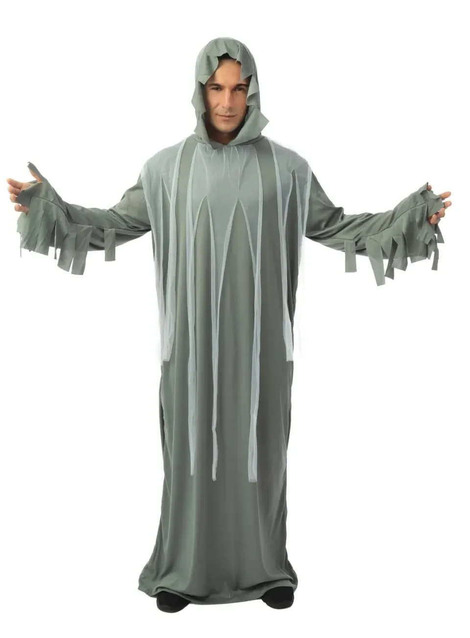 P'tit Clown Spettro costume grigio adulto