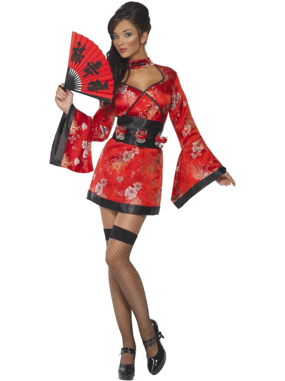 Smiffys Vodka Geisha costume donna kimono rosso