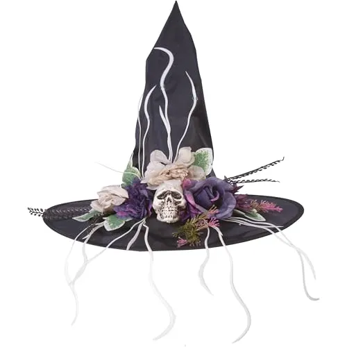 P'tit Clown cappello strega Halloween adulto floreale nero