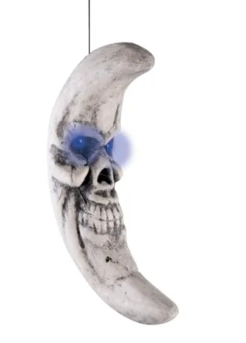 P'tit Clown mezza luna teschio luminoso 40 cm Halloween