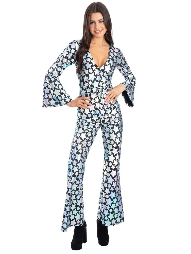 Smiffys Star Gazer Diva costume donna olografico M stelle