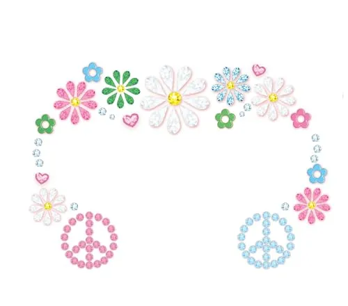 Guirca Hippie Gemme Viso strass adesivi floreali