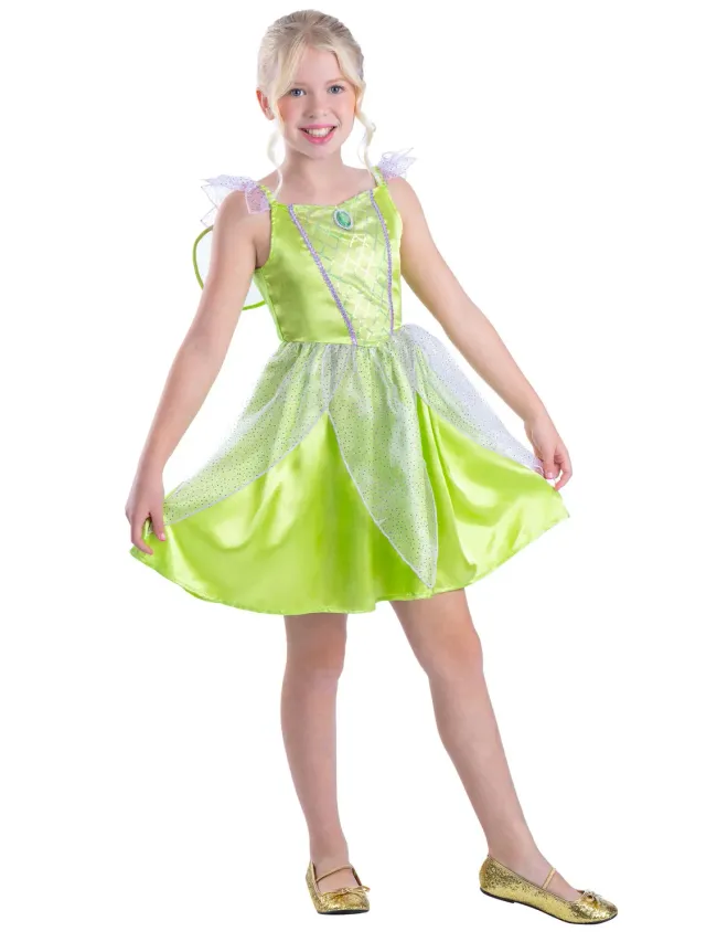 Smiffys Green Fairy costume fata verde con ali 4-12 anni