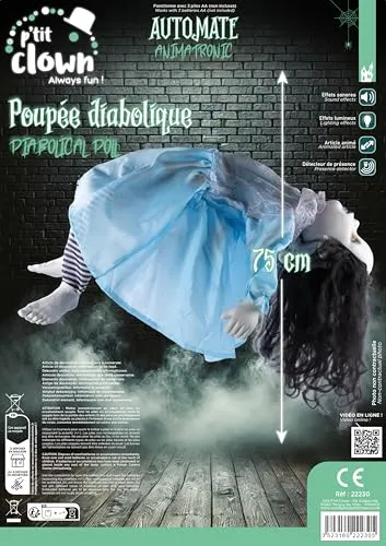 P'tit Clown 22230 automa bambola diabolica 75 cm