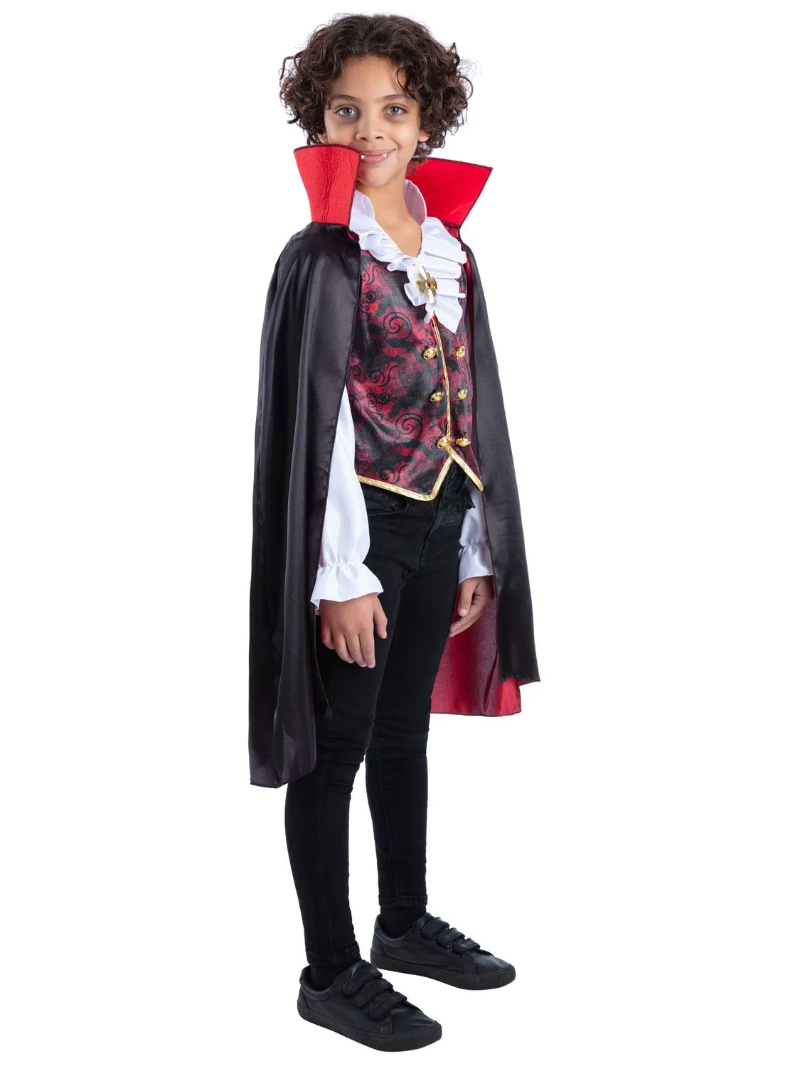 Smiffys Vampire costume bambino nero-rosso con mantello 7-9 anni