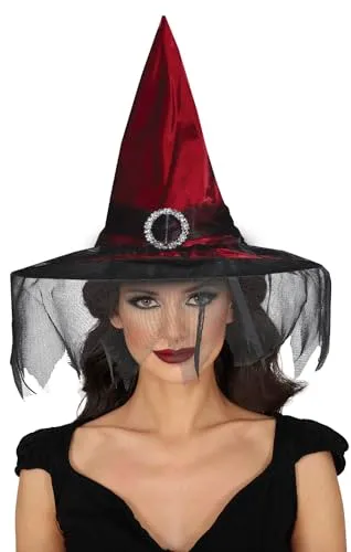 Guirca Cappello Feltro Bandito Nero Rosso Taglia Unica