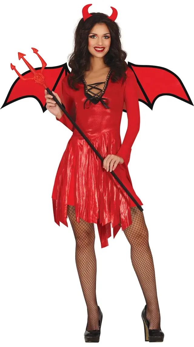 Guirca Diavolo con Ali costume donna S rosso fuoco