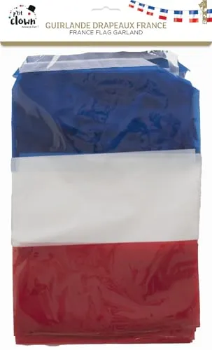 P'tit Clown ghirlanda Francia 5 m 10 bandiere plastica