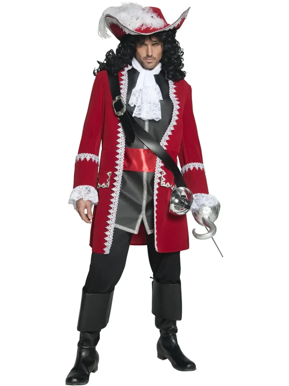 Smiffys Authentic Pirate Captain costume uomo rosso