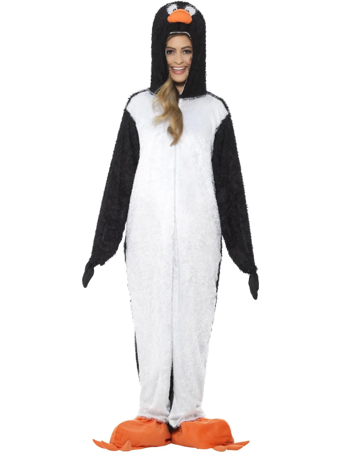 Smiffys pinguino costume adulto tuta con cappuccio